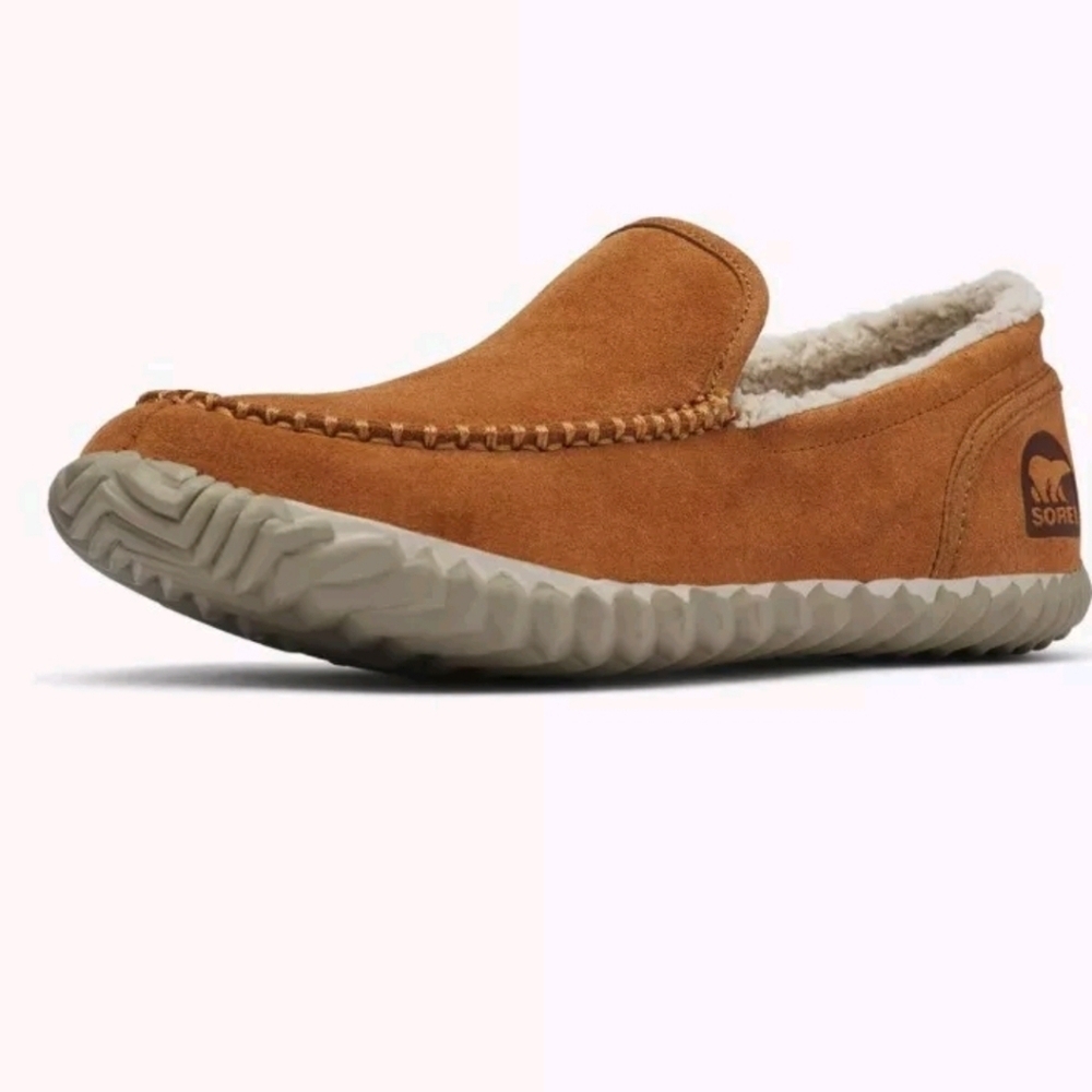 Sorel Men's Tan Dude Moc Warm Fleece Lined House Shoe/ Outdoor Slipper 8